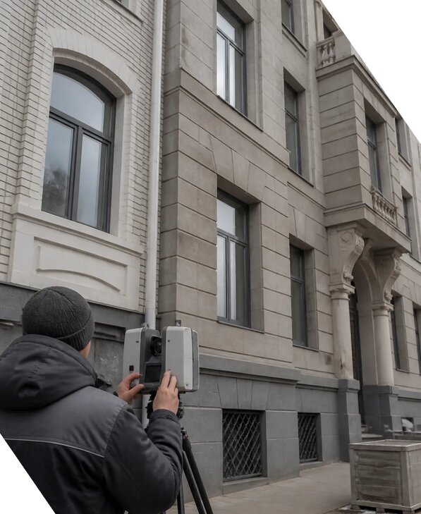 Лазерное сканирование фасадов зданий для обследования в Благовещенске